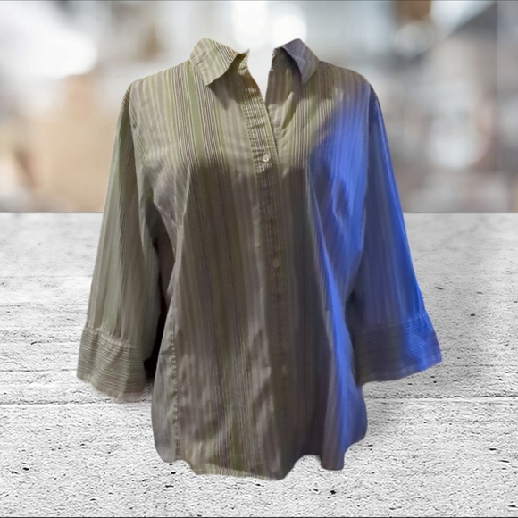 George women's plus stretch button down shirt 16W - Picture 8 of 13